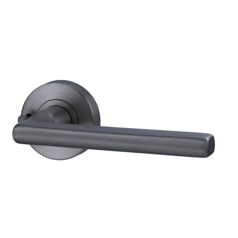 Lockwood Lever V4 Privacy Set With Latch - Satin Gun Metal PVD