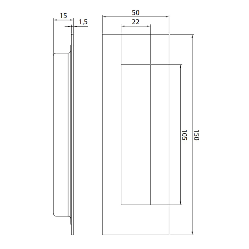 Lockwood Vivid 150mm Flush Pulls - Satin Brass PVD - Image 2