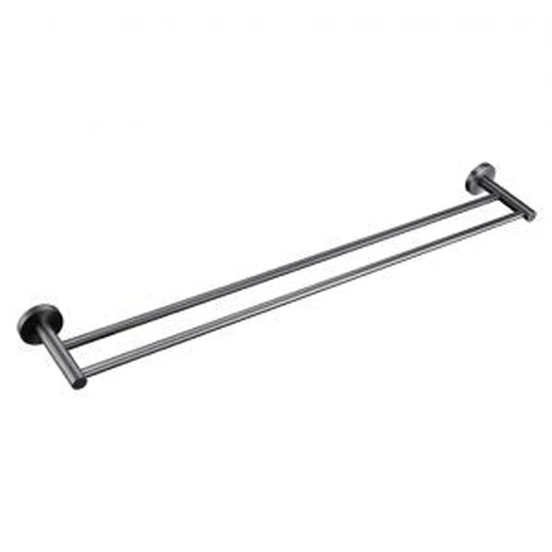 Linsol Lux S2 800mm Double Towel Rail - Matte Black