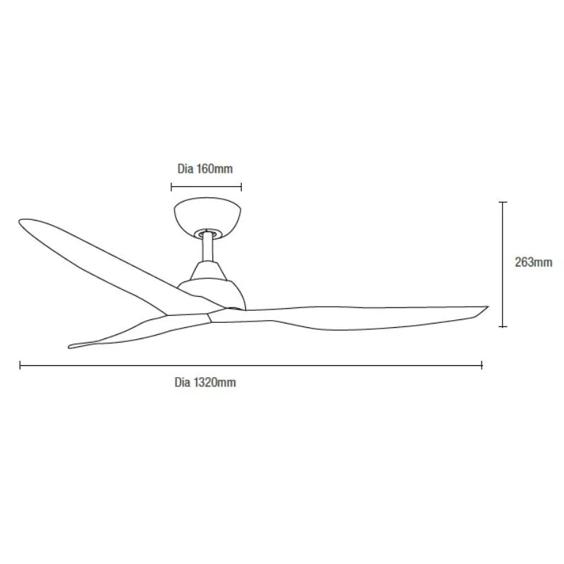 Martec Avoca 52″ DC Smart WIFI Ceiling Fan - Matt White / Oak - Image 2