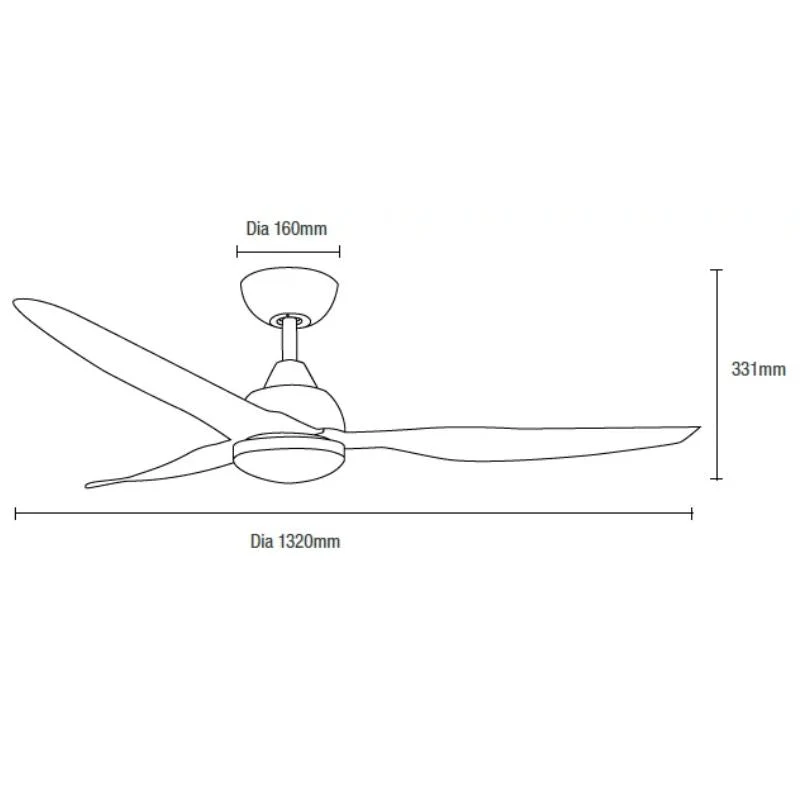 Martec Avoca 52″ DC Smart WIFI Ceiling Fan with LED Light - Matt White - Image 2