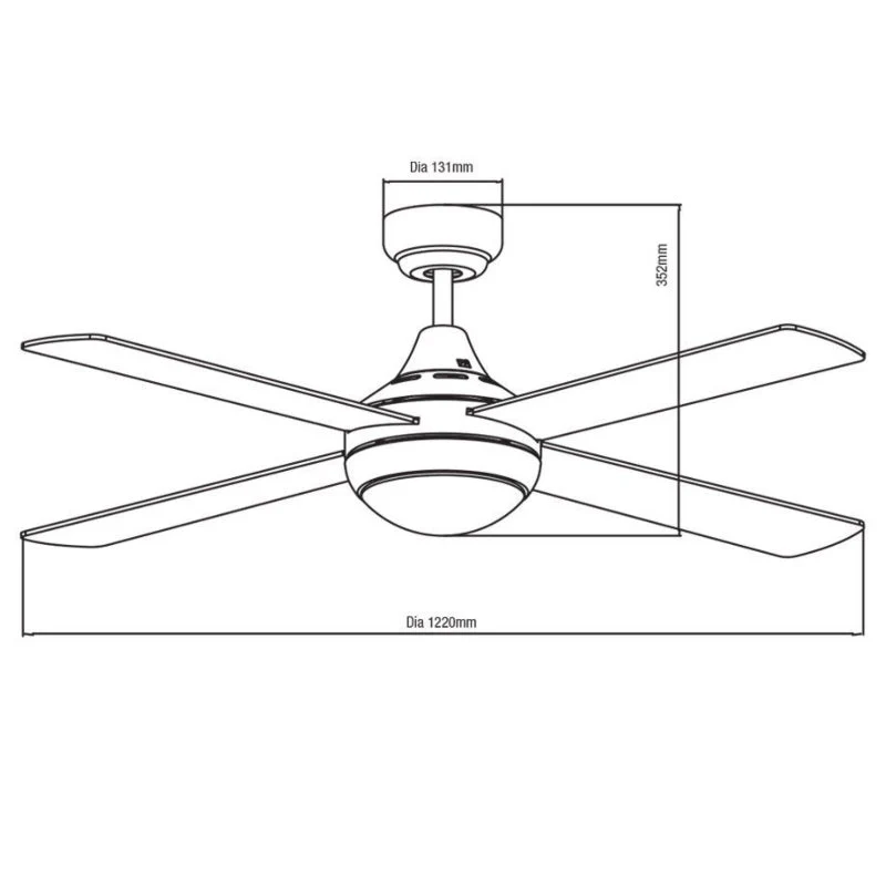 Martec Link 48" AC Ceiling Fan with Tricolour LED Light & Wall Control - White - Image 2