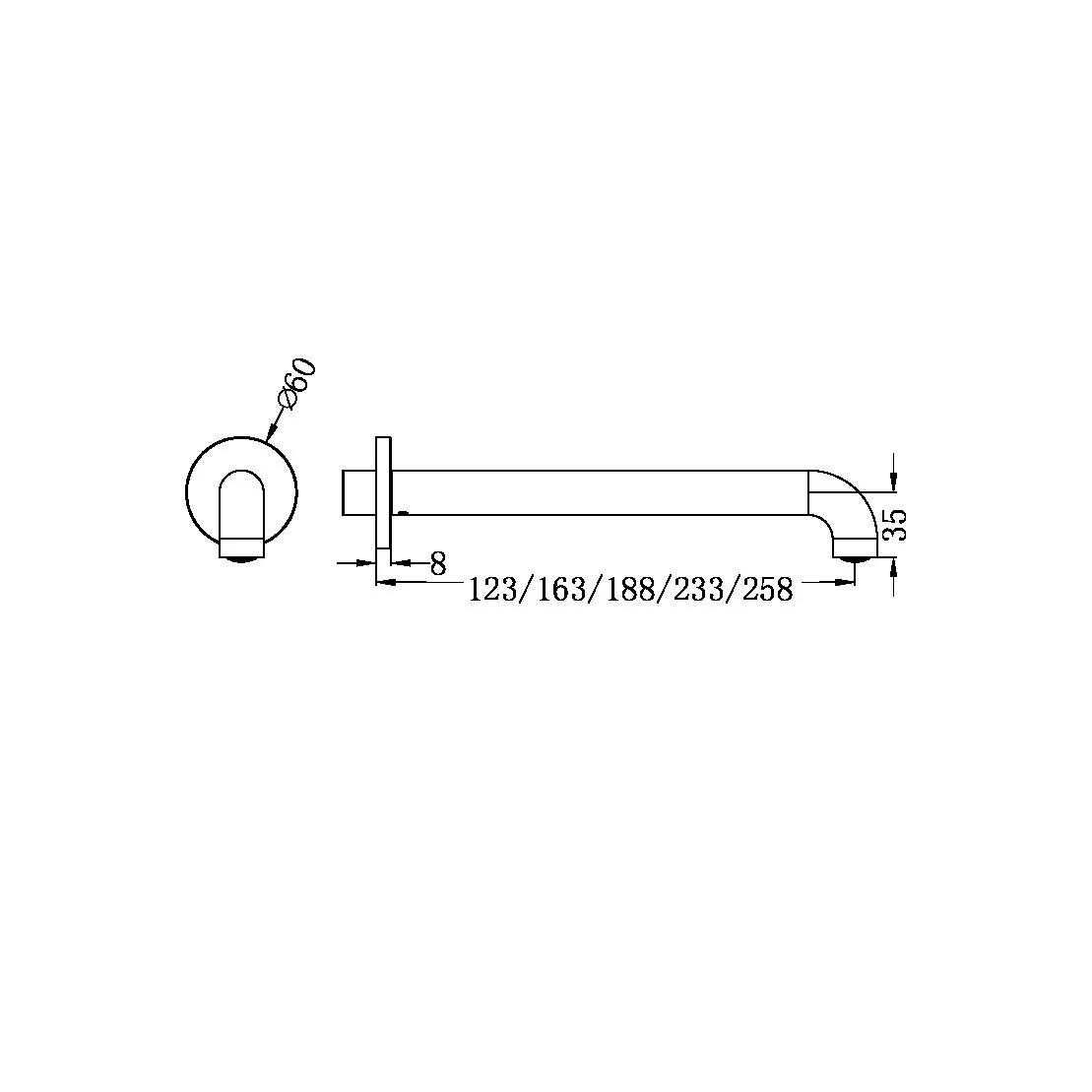 Nero Mecca Basin/Bath Spout - Brushed Nickel - Image 4