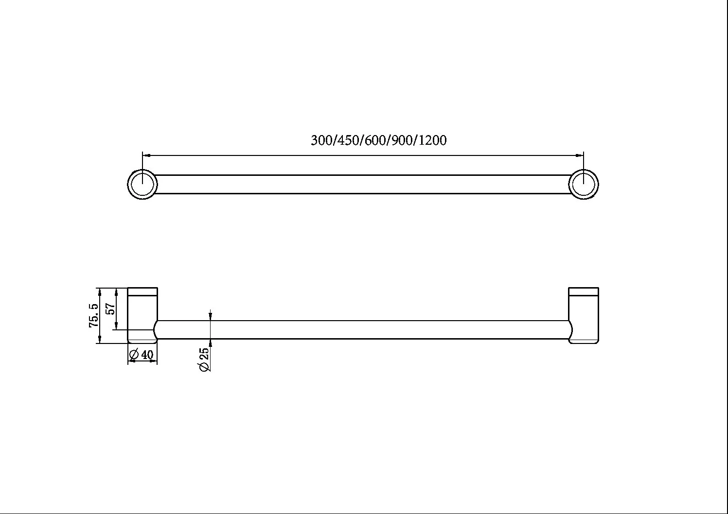 Nero Mecca Care 25mm Grab Rail - Brushed Bronze - Image 3