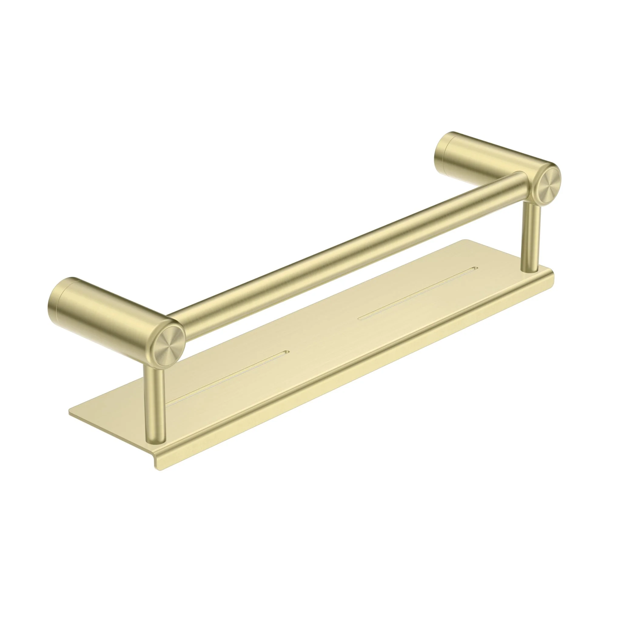 Nero Mecca Care 25mm Grab Rail With Shelf - Brushed Gold