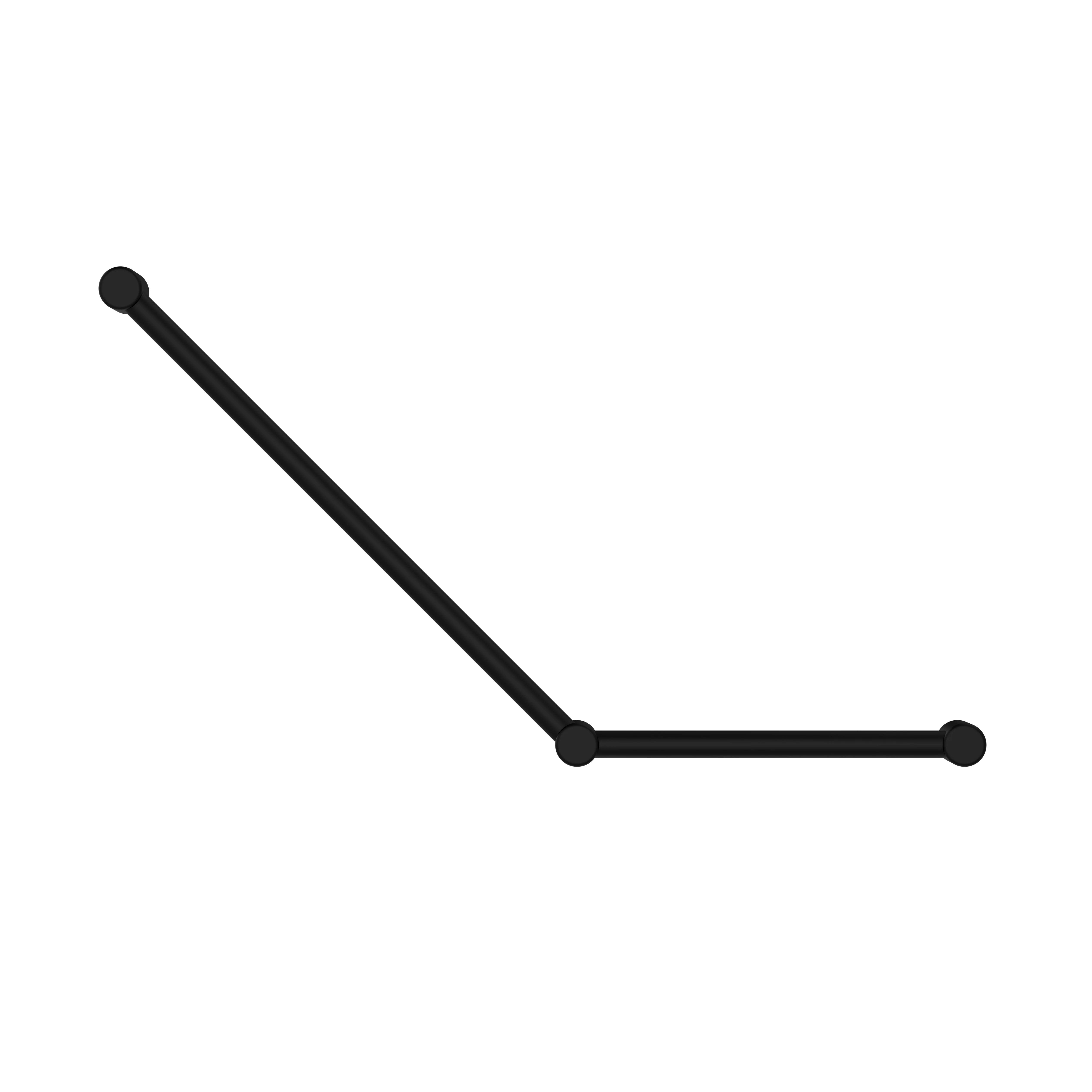 Nero Mecca Care 32mm Ambulant Toilet Grab Rail 45 Degree 750x450mm - Black Matte - Image 2