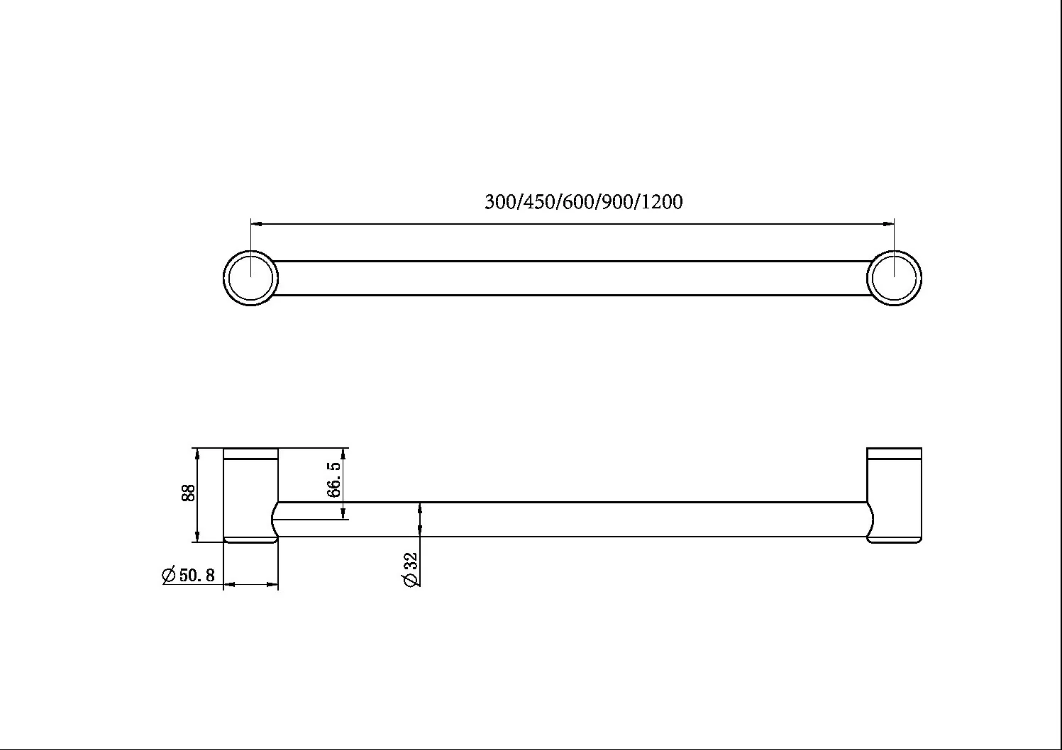 Nero Mecca Care 32mm Grab Rail - Brushed Gold - Image 3