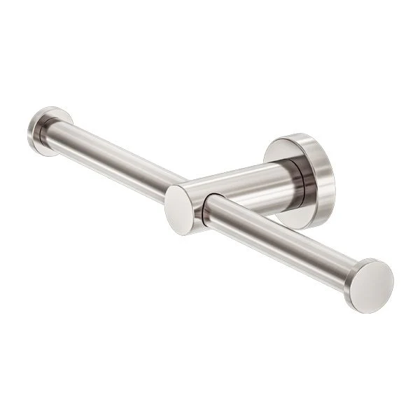 Nero Mecca Double Toilet Roll Holder - Brushed Nickel