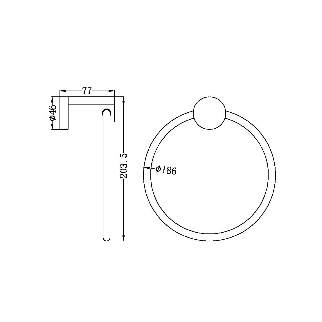 Nero Mecca Hand Towel Ring - Chrome - Image 4