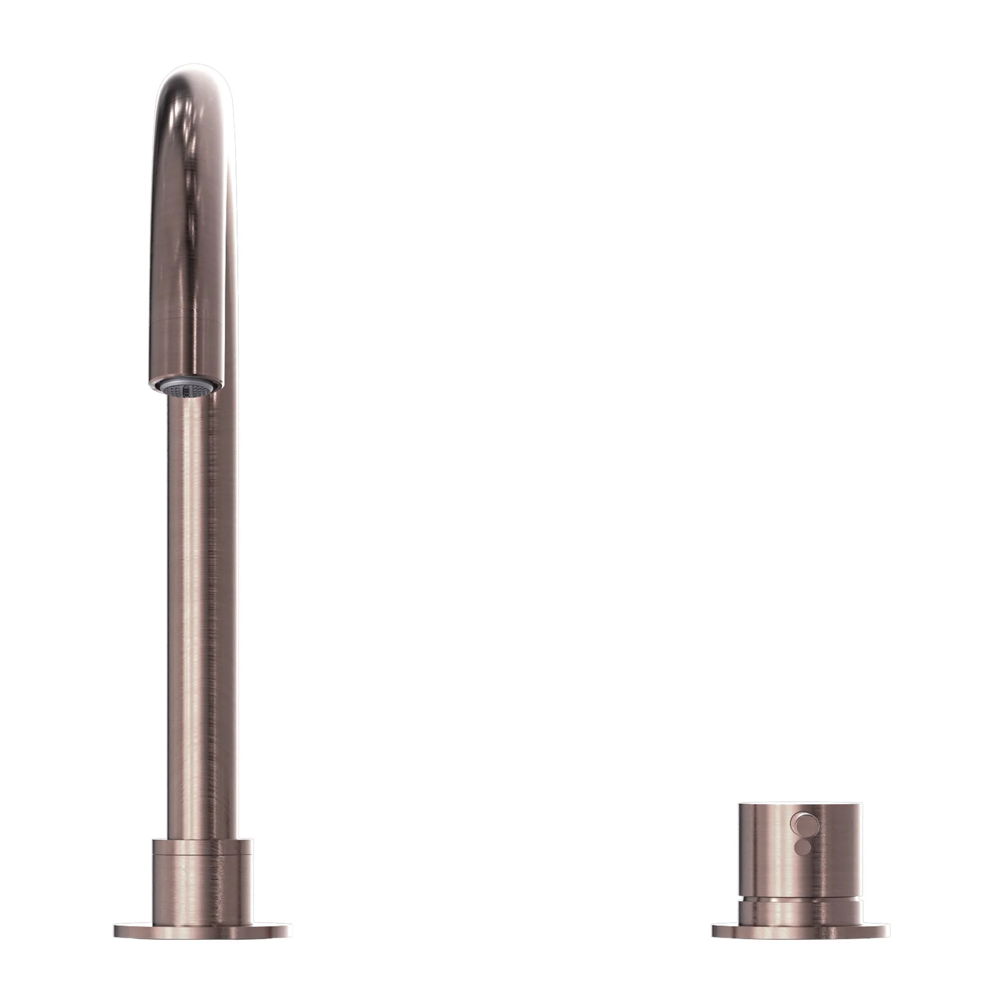 Nero Mecca Hob Basin Mixer Round Swivel Spout - Brushed Bronze - Image 2