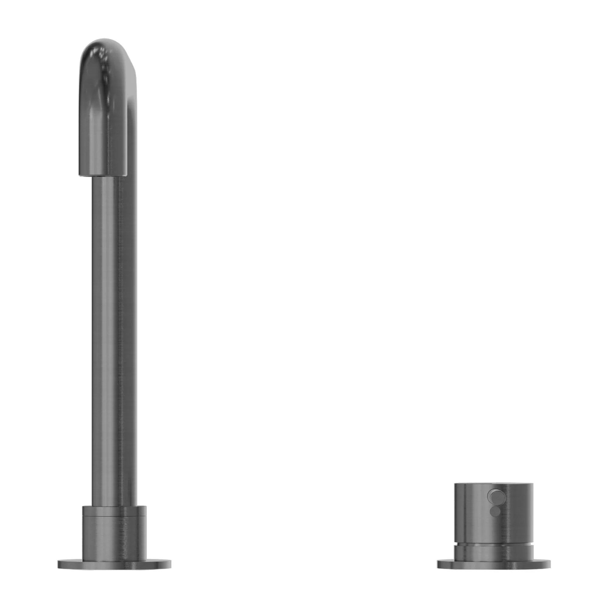 Nero Mecca Hob Basin Mixer Square Swivel Spout - Gun Metal - Image 2