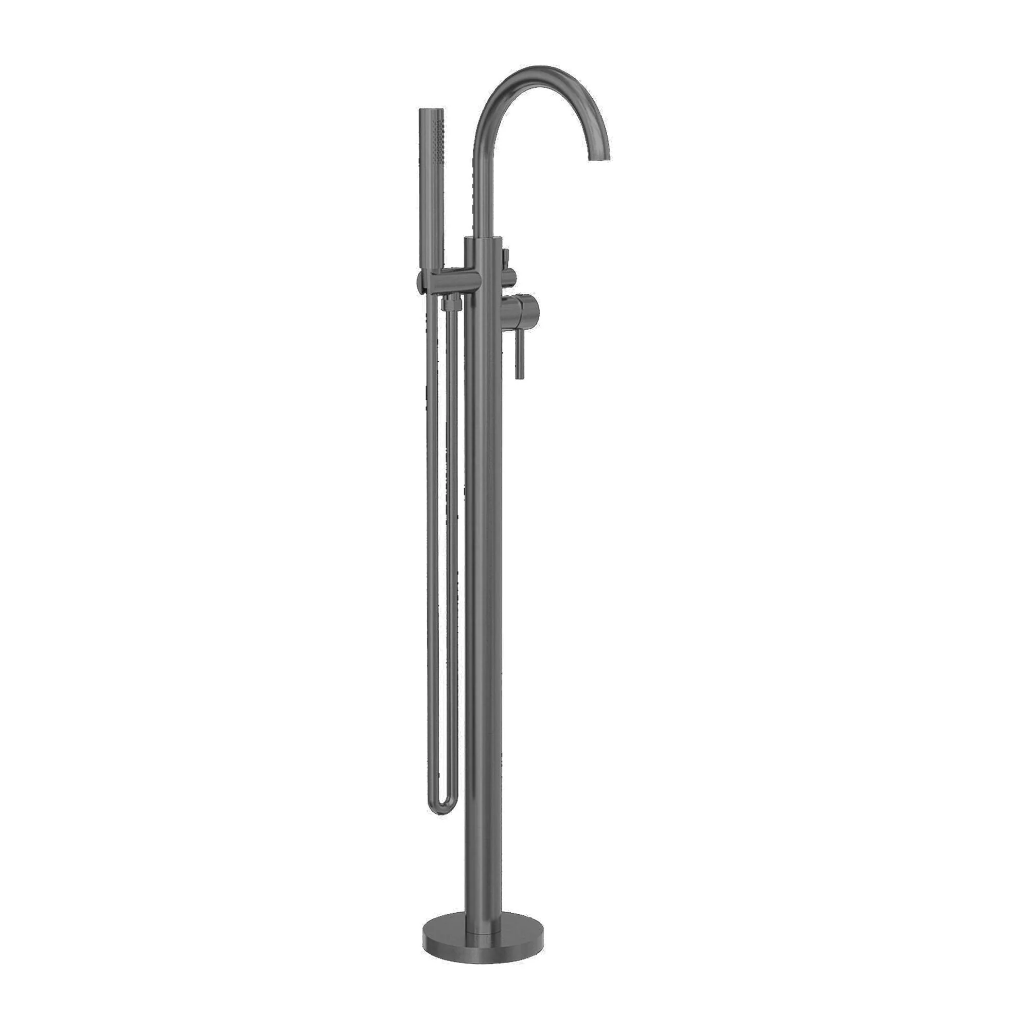 Nero Mecca Round Freestanding Mixer With Hand Shower - Gun Metal