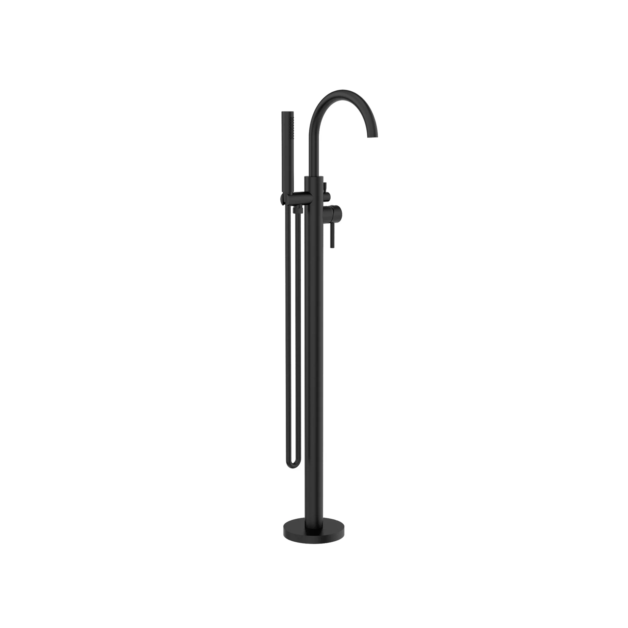 Nero Mecca Round Freestanding Mixer With Hand Shower - Black Matte