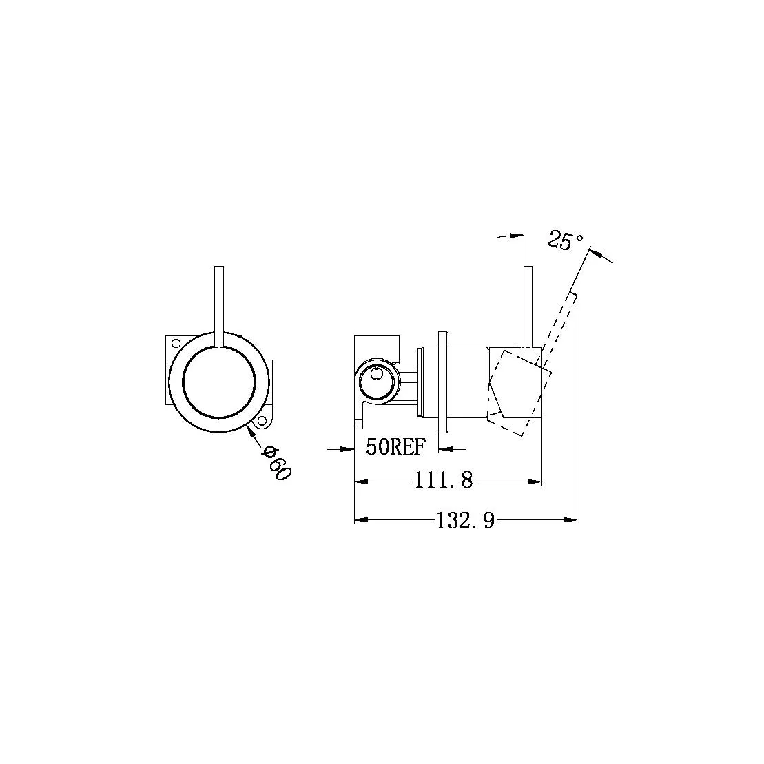 Nero Mecca Shower Mixer 60mm Handle Up Plate - Brushed Bronze - Image 4