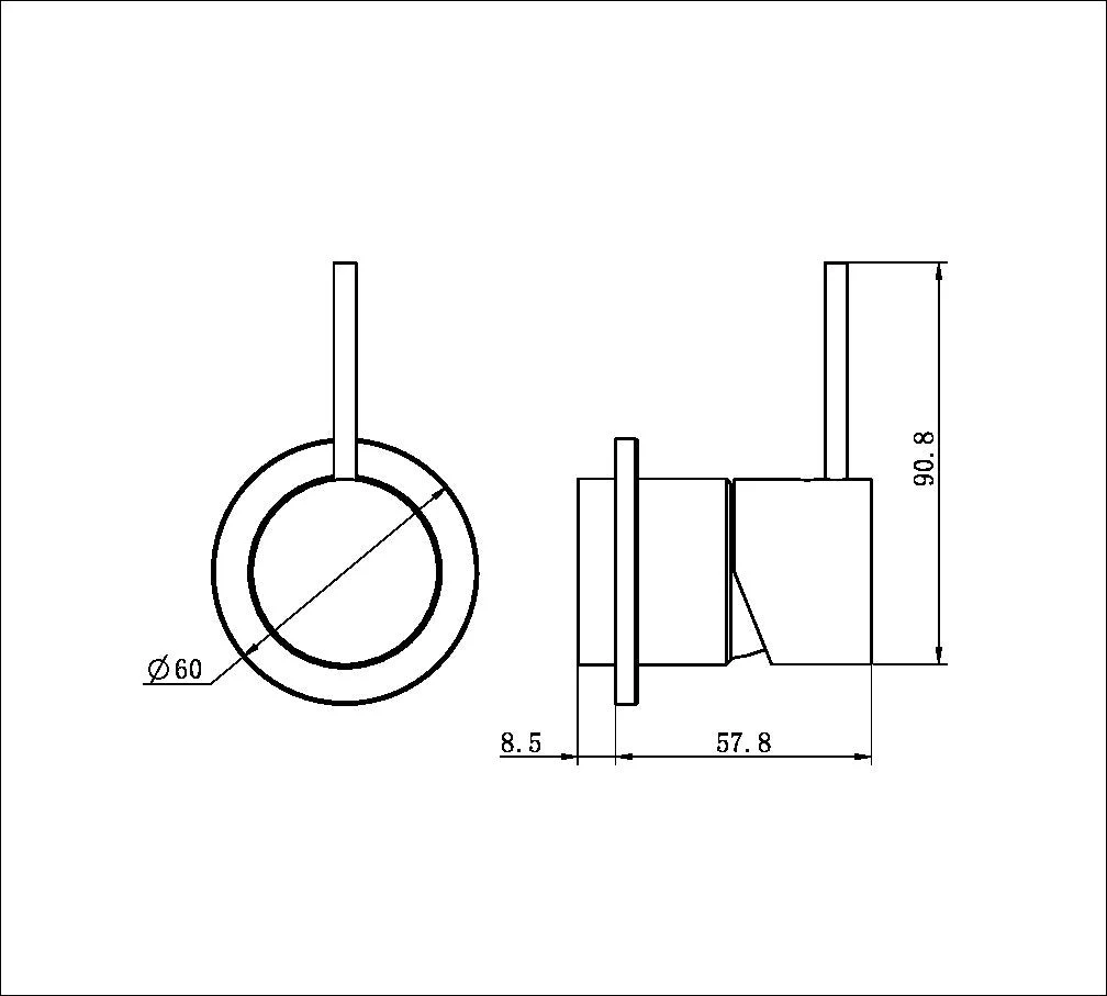 Nero Mecca Shower Mixer 60mm Handle Up Plate (Trim Kit Only) - Chrome - Image 2