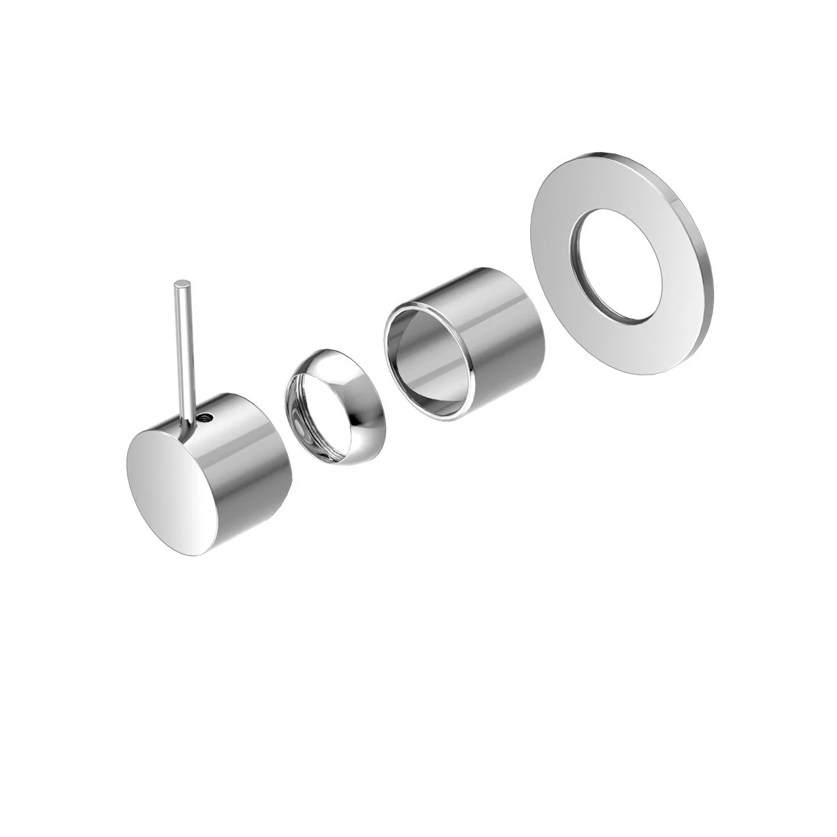 Nero Mecca Shower Mixer Handle Up 80mm Plate (Trim Kit Only) - Chrome