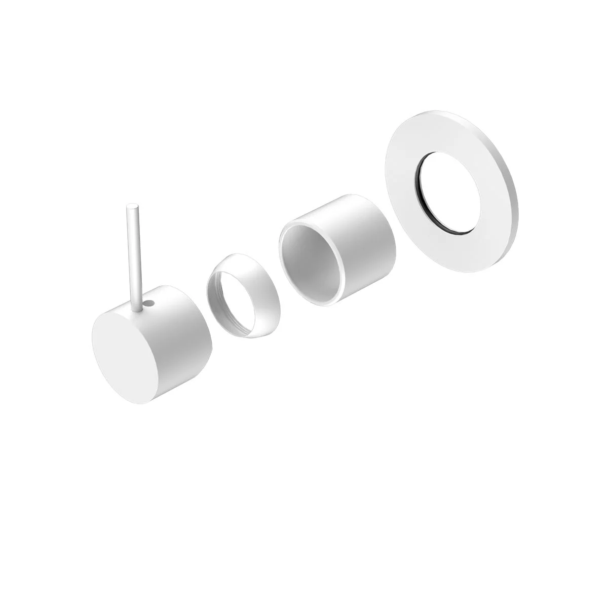Nero Mecca Shower Mixer Handle Up 80mm Plate (Trim Kit Only) - White Matte