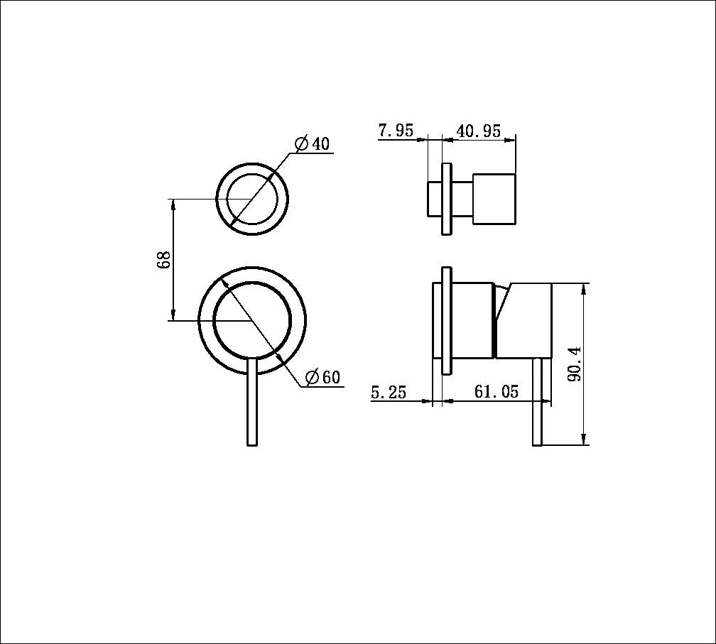 Nero Mecca Shower Mixer With Diverter Separate Back Plate (Trim Kit Only) - Brushed Nickel - Image 2