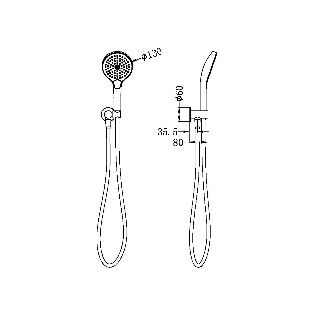 Nero Mecca Shower On Bracket With Air Shower II - Gun Metal - Image 4