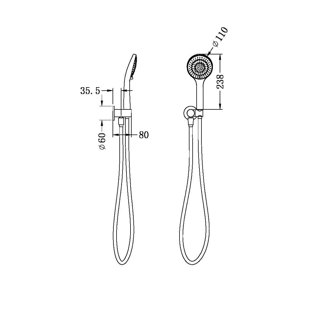 Nero Mecca Shower On Bracket With Air Shower - White Matte - Image 4