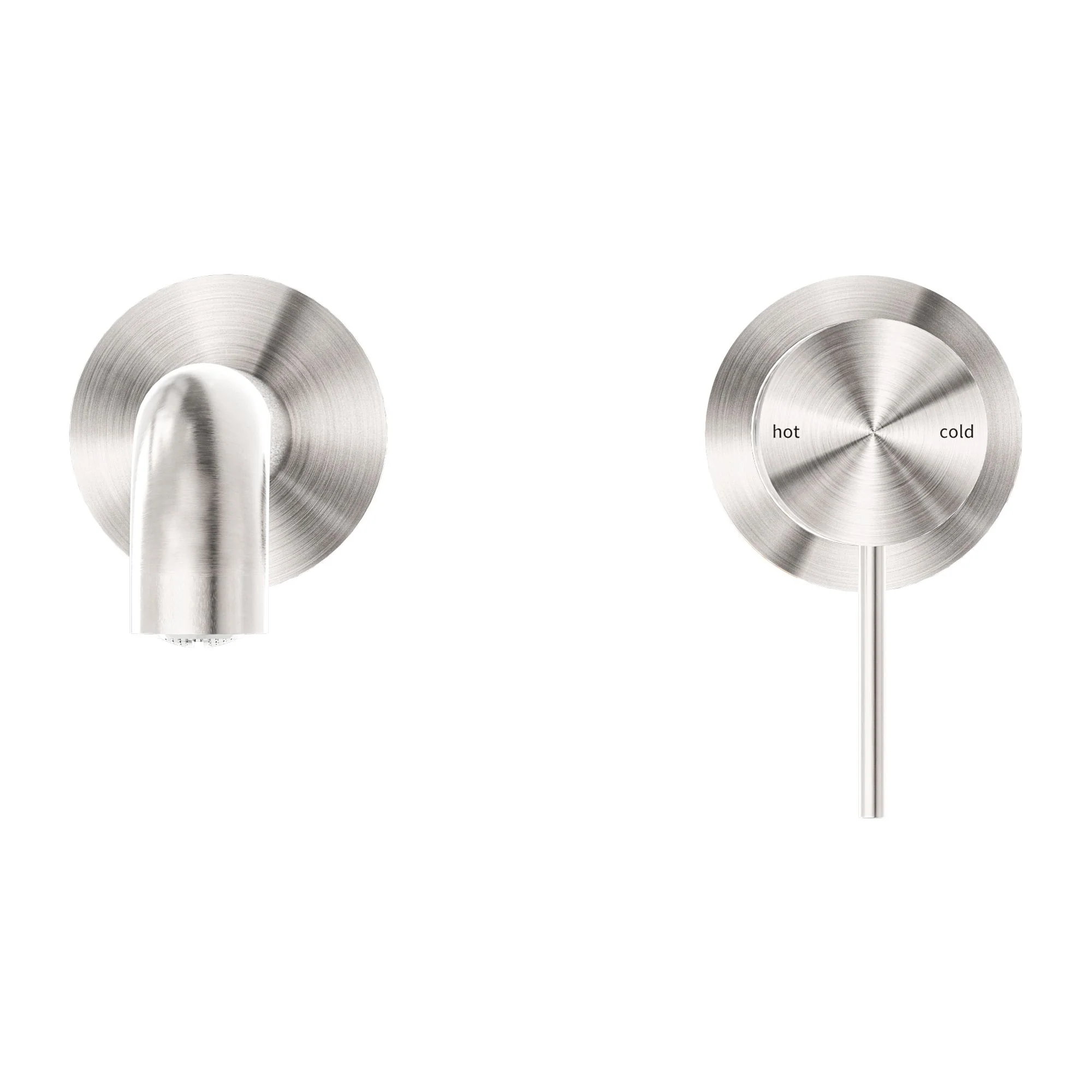 Nero Mecca Wall Basin/Bath Mixer Separate Back Plate - Brushed Nickel - Image 3