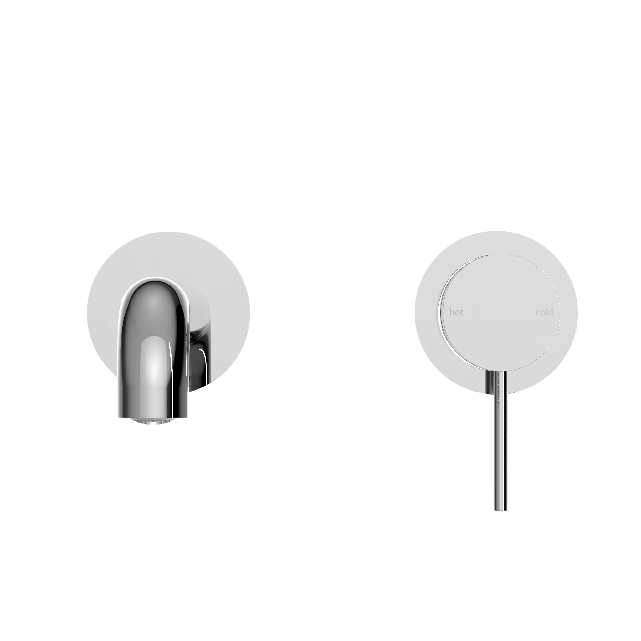 Nero Mecca Wall Basin/Bath Mixer Separate Back Plate - Chrome - Image 3