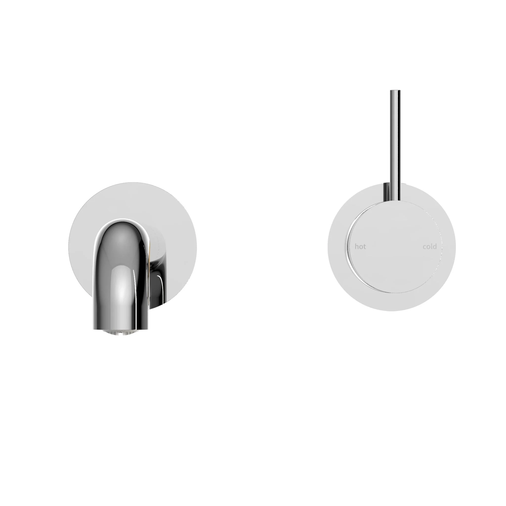 Nero Mecca Wall Basin/Bath Mixer Separate Back Plate Handle Up - Chrome - Image 3
