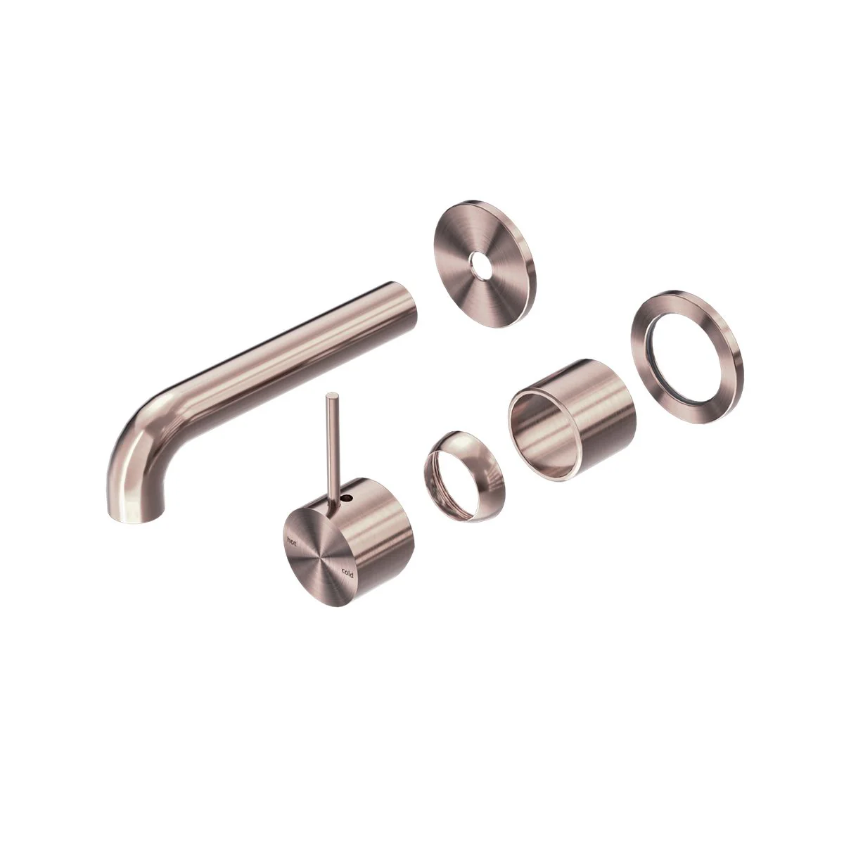 Nero Mecca Wall Basin/Bath Mixer Separate Back Plate Handle Up (Trim Kit Only) - Brushed Bronze