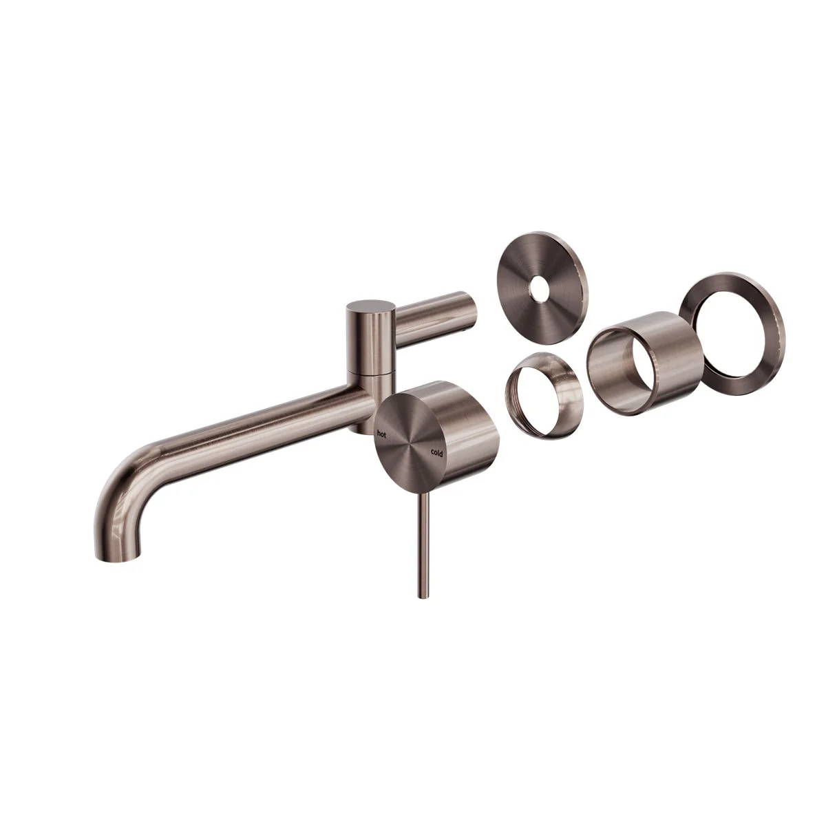 Nero Mecca Wall Basin/Bath Mixer Swivel Spout 225mm (Trim Kit Only) - Brushed Bronze
