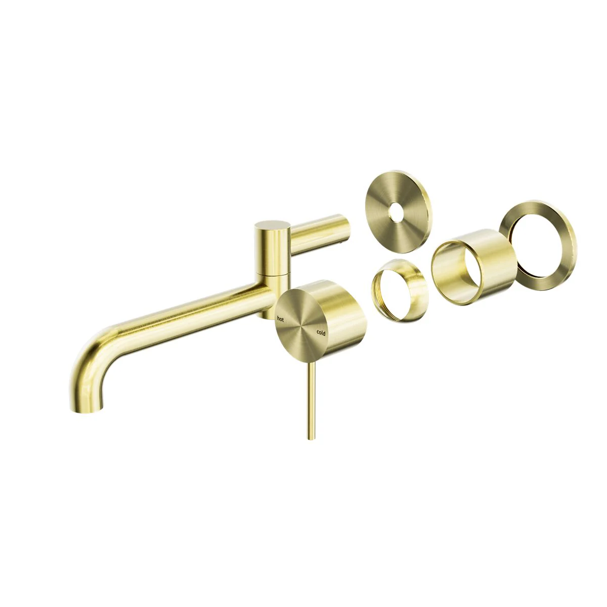 Nero Mecca Wall Basin/Bath Mixer Swivel Spout 225mm (Trim Kit Only) - Brushed Gold