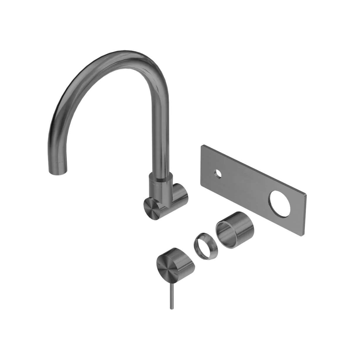 Nero Mecca Wall Basin/Bath Mixer Swivel Spout (Trim Kit Only) - Gun Metal