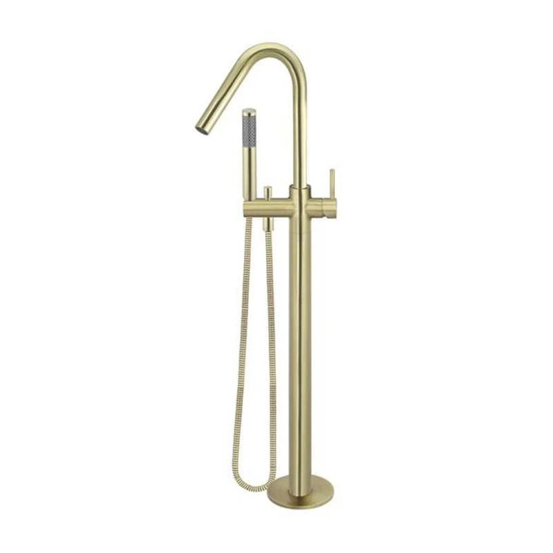 Meir Freestanding Round Bath Mixer Tap with Hand Spray - Tiger Bronze
