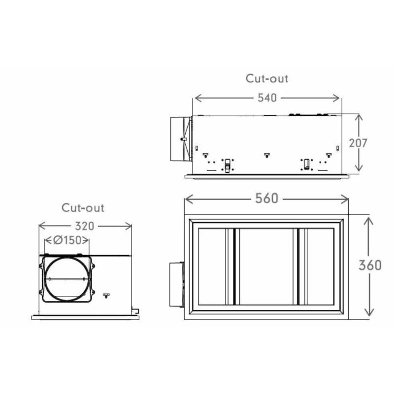Mercator Domino Premium Bathroom 3-in-1 Heater Exhaust Fan Light - White - Image 5