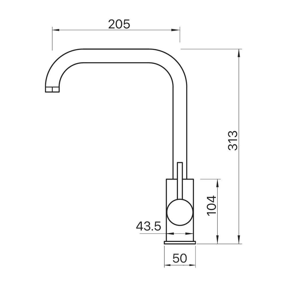 Mixx Anise Gooseneck Sink Mixer - Brushed Nickel - Image 2