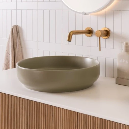 ADP Monroe 400mm Above Counter Basin - Matte Olive - Image 2