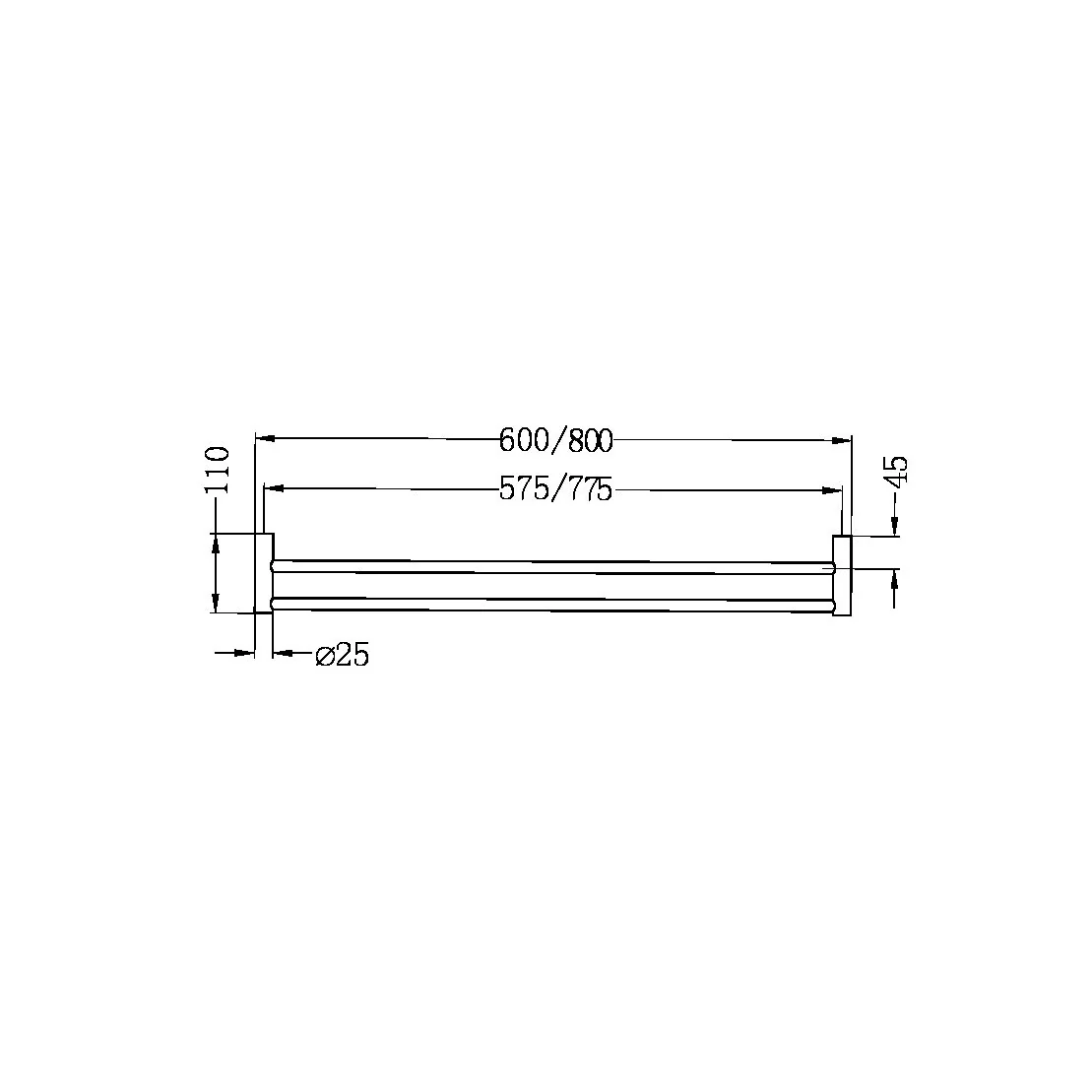 Nero Mecca II Double Towel Rail - Gun Metal - Image 4