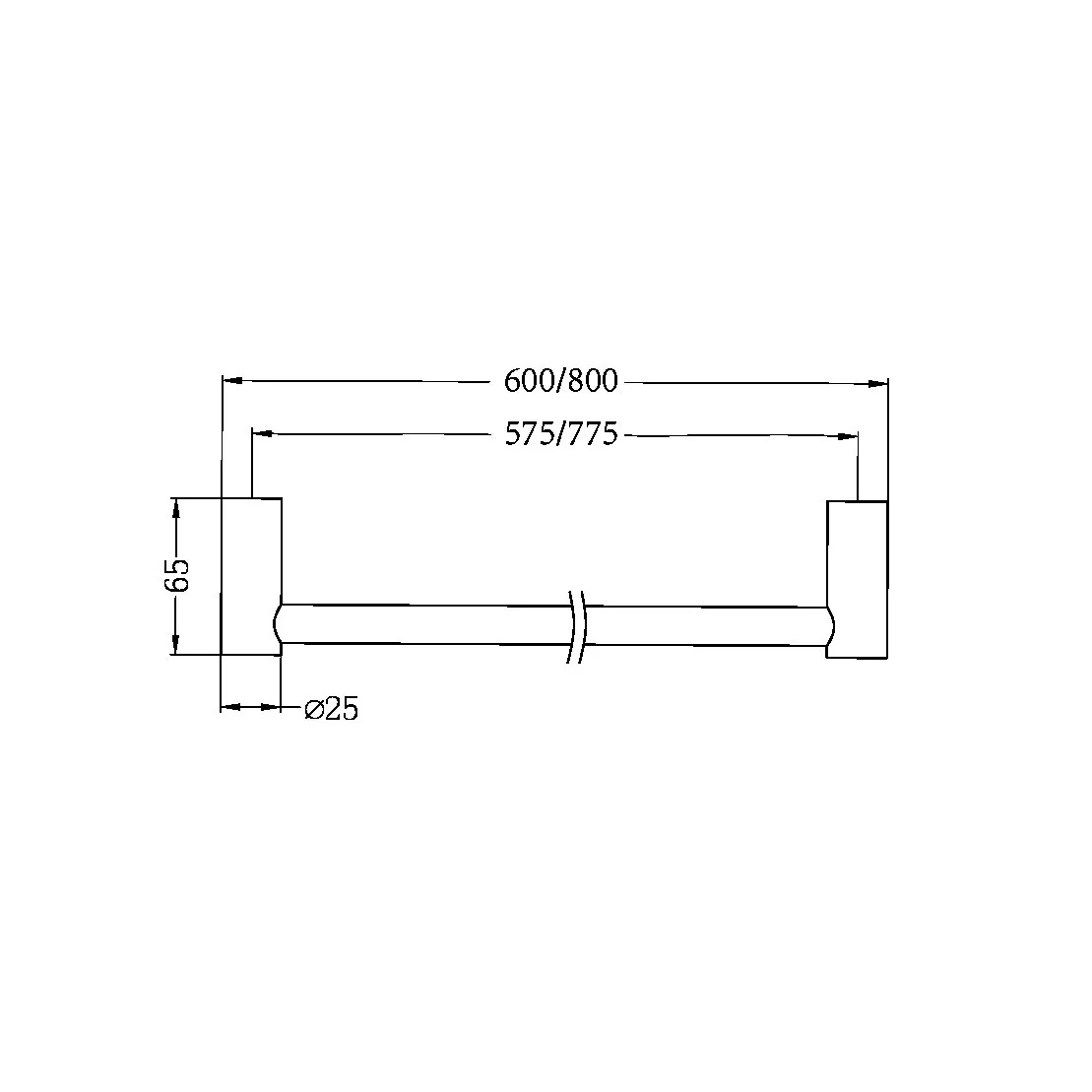 Nero Mecca II Single Towel Rail - Brushed Nickel - Image 4