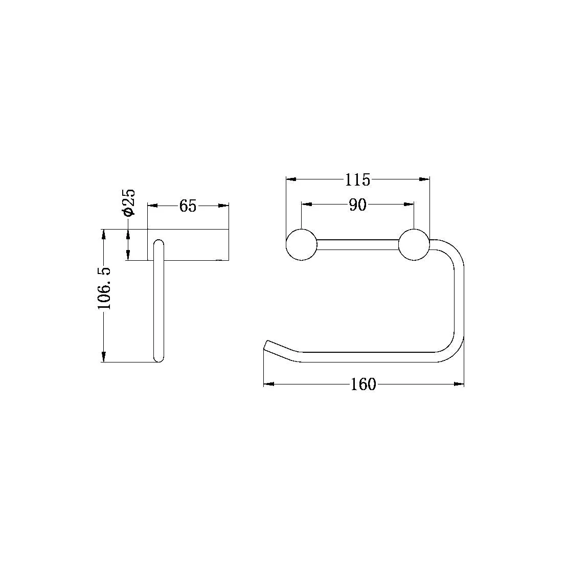 Nero Mecca II Toilet Roll Holder - Black Matte - Image 4