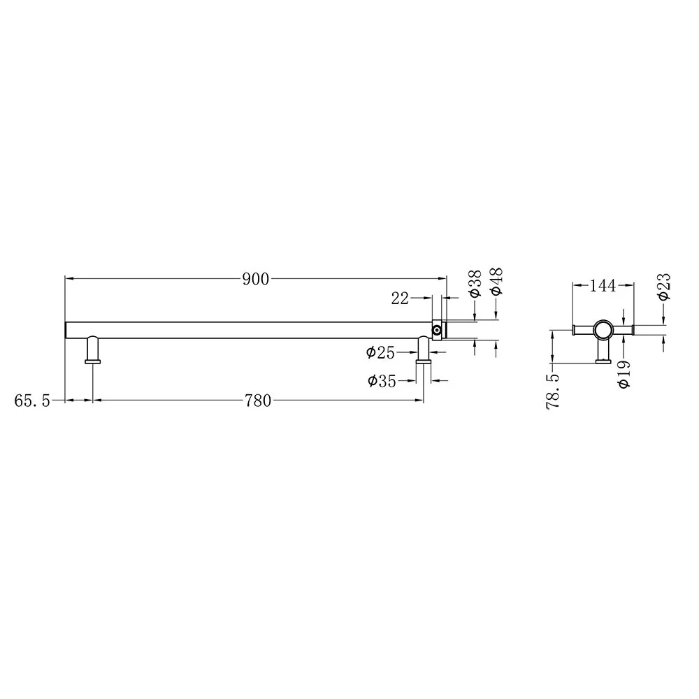 Nero Non-Heated Vertical Towel Rail 900mm - Gun Metal - Image 2