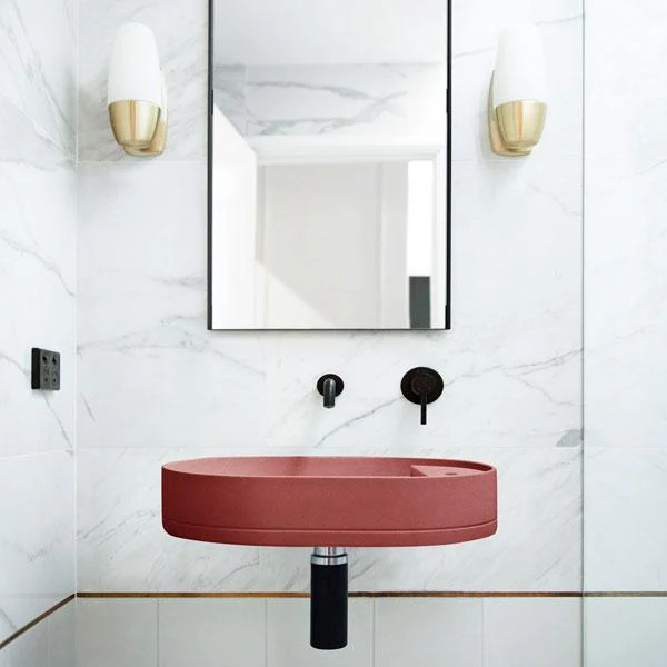 Nood Co Shelf Oval Wall Hung Basin - 14 Colours - Image 11