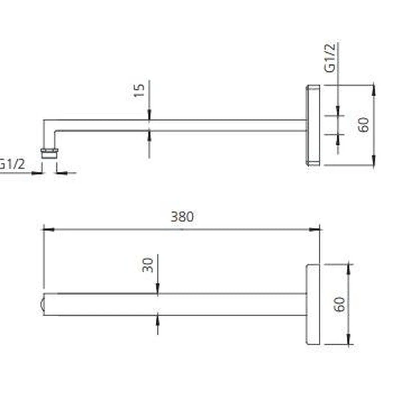 Oliveri Monaco Wall Mounted Shower Arm - Black Matte - Image 2