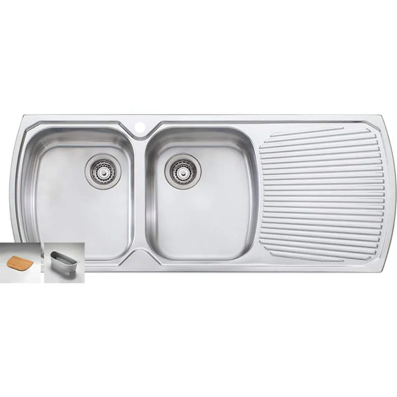 Oliveri Monet Double Bowl Topmount Sink with Left Hand Drainer - Image 3
