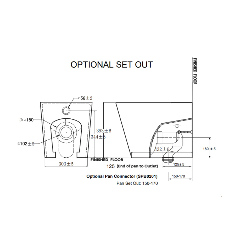 Oliveri Oslo Rimless Wall Faced Toilet Pan - Image 4