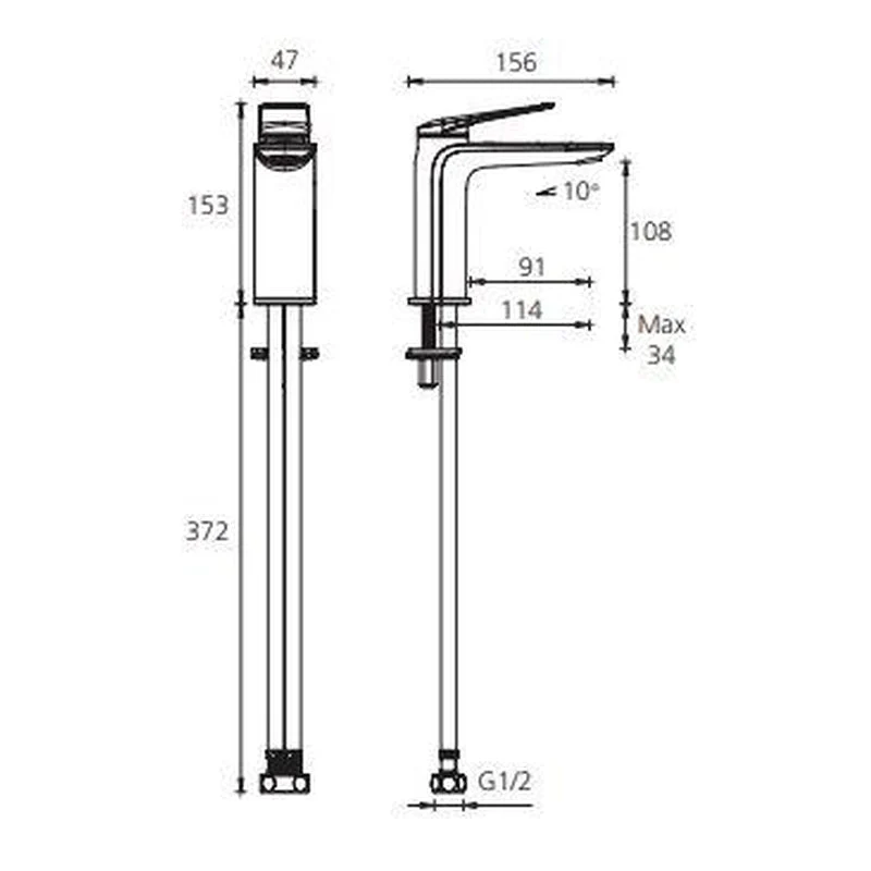 Oliveri Paris Basin Mixer - Brushed Nickel - Image 2