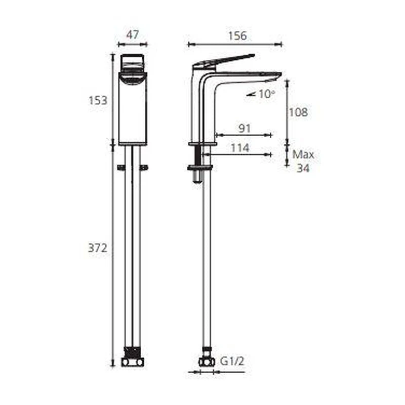 Oliveri Paris Basin Mixer - Chrome - Image 2