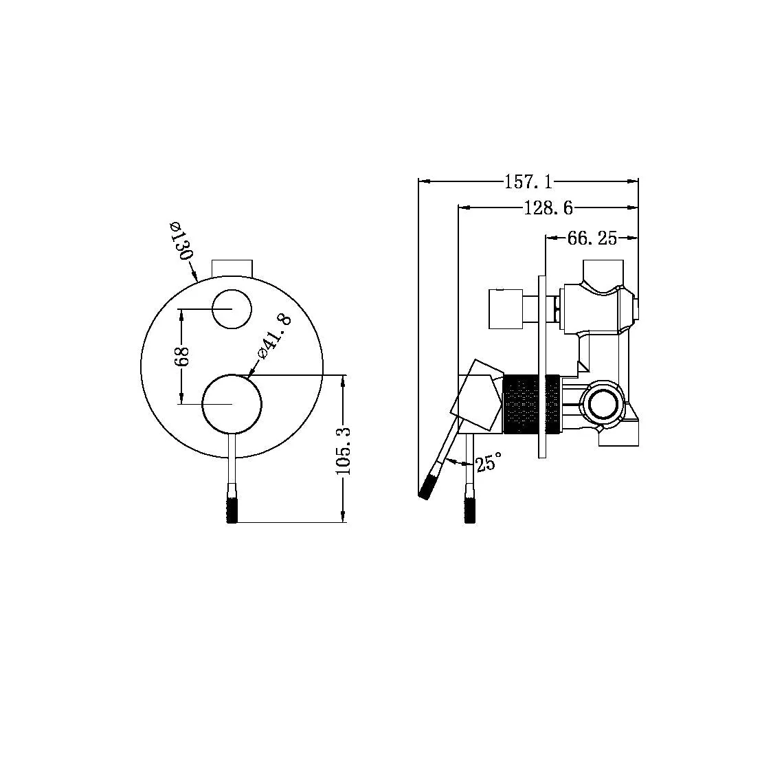 Nero Opal Shower Mixer With Diverter - Brushed Nickel - Image 4