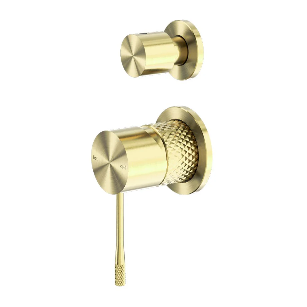 Nero Opal Shower Mixer With Diverter Separate Plate - Brushed Gold