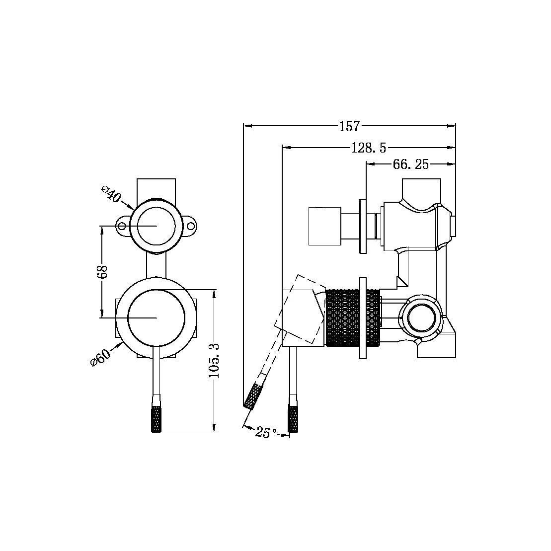 Nero Opal Shower Mixer With Diverter Separate Plate - Graphite - Image 4
