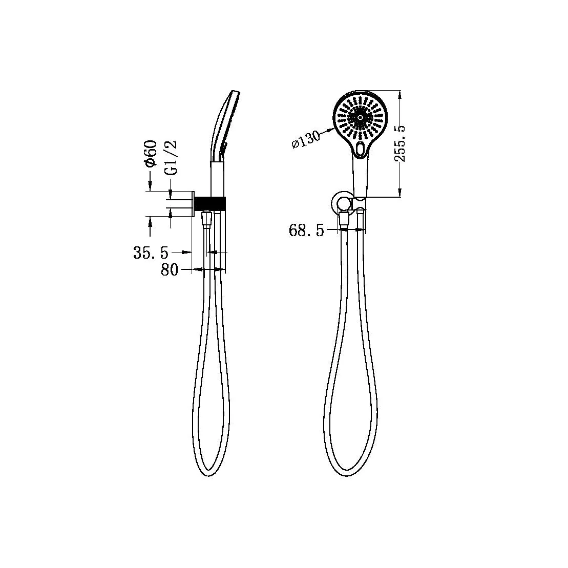 Nero Opal Shower On Bracket - Graphite - Image 5