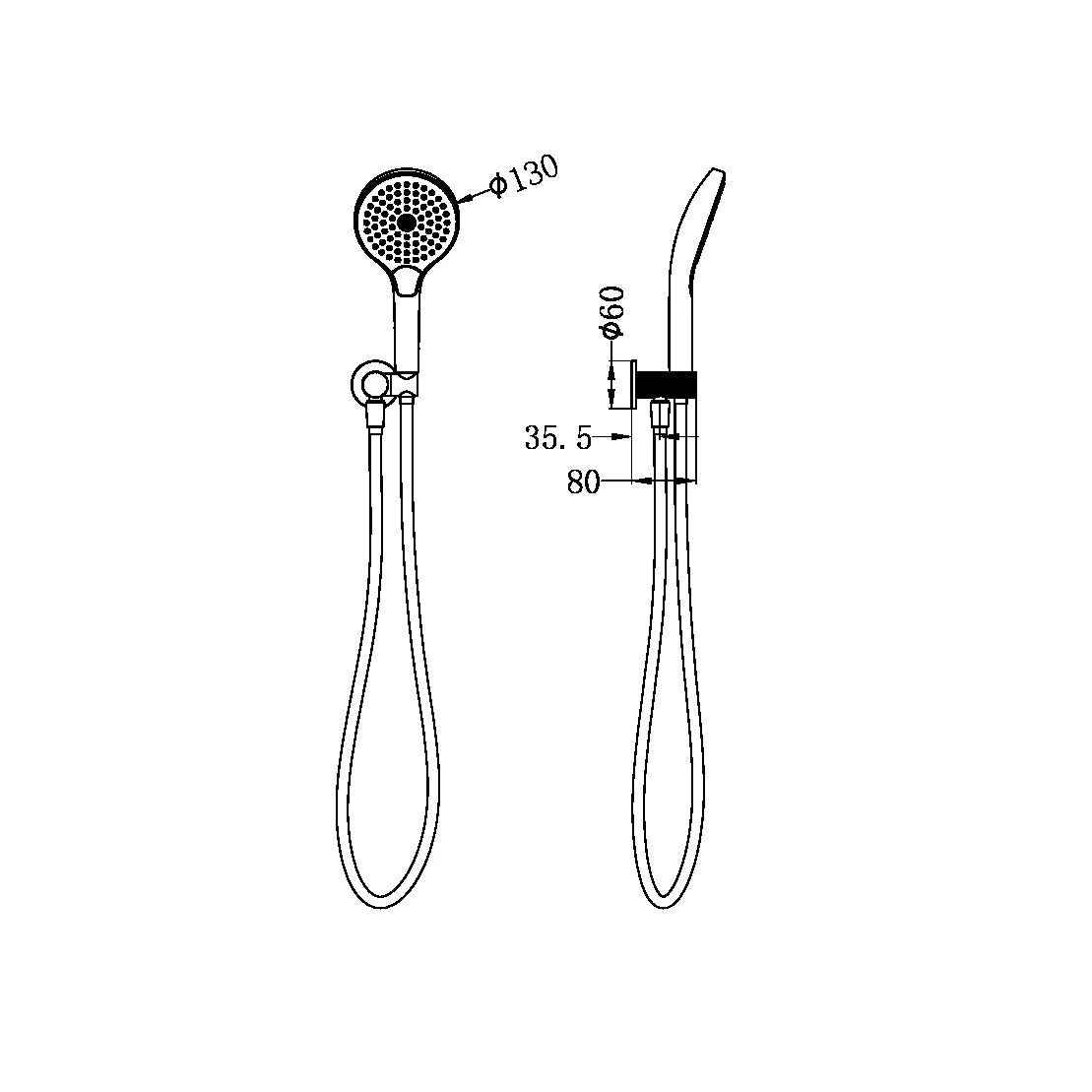 Nero Opal Shower On Bracket With Air Shower II - Brushed Nickel - Image 4